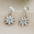 Sterling silver dangle earrings, 'Floral Finesse' - Flower-Themed Taxco Silver Dangle Earrings from Mexico