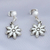 Sterling silver dangle earrings, 'Floral Finesse' - Flower-Themed Taxco Silver Dangle Earrings from Mexico