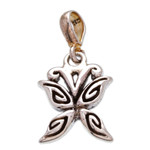 Sterling silver pendant, 'Bright Butterfly' - Butterfly-Themed Taxco Sterling Silver Pendant from Mexico