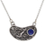 Lapis lazuli pendant necklace, 'Medallion of Majesty' - Oxidized and Polished Lapis Lazuli Pendant Necklace