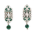 Malachite dangle earrings, 'Green of Grandeur' - Green Natural Malachite and Sterling Silver Dangle Earrings