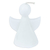 Wax candle, 'Angelic Flames' - Semi-Abstract Angel-Shaped White Paraffin Wax Candle