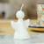 Wax candle, 'Angelic Flames' - Semi-Abstract Angel-Shaped White Paraffin Wax Candle