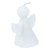 Wax candle, 'Angelic Flames' - Semi-Abstract Angel-Shaped White Paraffin Wax Candle