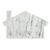 Marble key rack, 'Homey Secrets' - Minimalist House-Shaped White Marble Key Rack