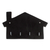 Marble key rack, 'Homey Secrets at Night' - Minimalist House-Shaped Black Marble Key Rack