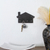 Marble key rack, 'Homey Secrets at Night' - Minimalist House-Shaped Black Marble Key Rack