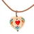 Wood pendant necklace, 'Hummingbird Heart' - Hand-Painted Heart-Shaped Hummingbird Wood Pendant Necklace