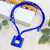 Art glass pendant necklace, 'Lapis Square' - Fused Art Glass Blue Square Pendant Necklace with Suede Cord