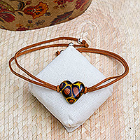 Art glass pendant bracelet, My Intriguing Love