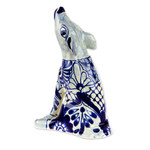 Ceramic sculpture, 'Talavera Coyote' - Talavera-Style Hand-Painted Ceramic Coyote Sculpture