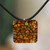 Decoupage pendant necklace, 'Magical Monarch' - Decoupage on Glass Monarch Butterfly Pendant Necklace