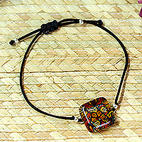 Decoupage pendant bracelet, Magical Monarch