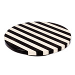Marble rotating centerpiece, 'Cosmopolitan Banquet' - Striped Modern Black and White Marble Rotating Centerpiece