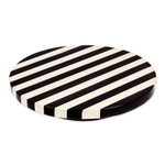 Marble rotating centerpiece, 'Cosmopolitan Banquet' - Striped Modern Black and White Marble Rotating Centerpiece