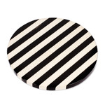Marble rotating centerpiece, 'Cosmopolitan Banquet' - Striped Modern Black and White Marble Rotating Centerpiece