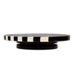 Marble rotating centerpiece, 'Cosmopolitan Banquet' - Striped Modern Black and White Marble Rotating Centerpiece
