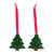 Wood ornaments, 'Evergreen Christmas' (pair) - Nature-Themed Christmas Tree-Shaped Green Wood Ornament Pair