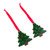 Wood ornaments, 'Evergreen Christmas' (pair) - Nature-Themed Christmas Tree-Shaped Green Wood Ornament Pair