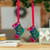 Wood ornaments, 'Holiday Gifts' (pair) - Holiday-Themed Painted Wood Christmas Stocking Ornament Pair