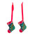 Wood ornaments, 'Holiday Gifts' (pair) - Holiday-Themed Painted Wood Christmas Stocking Ornament Pair