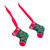 Wood ornaments, 'Holiday Gifts' (pair) - Holiday-Themed Painted Wood Christmas Stocking Ornament Pair