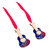 Wood ornaments, 'Little Tunes' (pair) - Music-Themed Pair of Hand-Painted Blue Wood Guitar Ornaments