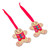 Wood ornaments, 'Ginger Love' (pair) - Pair of Gingerbread Man-Shaped Hand-Painted Wood Ornaments