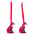 Wood ornaments, 'Pink Loyalty' (pair) - Pair of Pink-Toned Hand-Painted Dog-Shaped Wood Ornaments