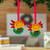 Wood ornaments, 'Aquatic Cuteness' (pair) - Artisan-Made Axolotl-Shaped Hand-Painted Wood Ornament Pair