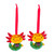 Wood ornaments, 'Aquatic Cuteness' (pair) - Artisan-Made Axolotl-Shaped Hand-Painted Wood Ornament Pair