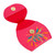 Hand-painted coin purse keychain, 'Fuchsia Coins' - Floral Hand-Painted Fuchsia Faux Leather Coin Purse Keychain
