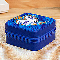 Hand-painted jewelry box, Indigo Adoration