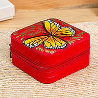 Hand-painted jewelry box, Strawberry Illusion