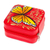 Hand-painted jewelry box, 'Strawberry Illusion' - Butterfly-Themed Painted Strawberry Faux Leather Jewelry Box