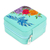 Hand-painted jewelry box, 'Mint Paradise' - Floral Hand-Painted Mint Green Faux Leather Jewelry Box