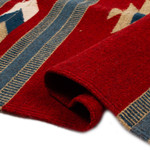 Zapotec wool rug, 'Russet Gem' (2.5x4) - Artisan-Made Zapotec-Themed Russet and Blue Wool Rug (2.5x4)