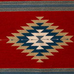 Zapotec wool rug, 'Russet Gem' (2.5x4) - Artisan-Made Zapotec-Themed Russet and Blue Wool Rug (2.5x4)