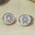 Silver cufflinks, 'Leo Totem' - High-Polished Leo Zodiac Sign Silver Cufflinks from Mexico