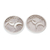 Silver cufflinks, 'Sagittarius Totem' - Round Modern Silver Cufflinks with Sagittarius Zodiac Symbol