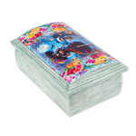 Decoupage jewelry box, 'Catrina Illusion' - Handmade Pinewood Jewelry Box with Catrina-Themed Decoupage