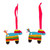 Adornos de madera, (par) - Par De Adornos De Madera Coloridos Con Forma De Burro Con Temática De Piñata