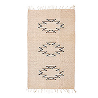 Zapotec wool rug, 'Beige Splendor' (2x3) - Beige and Brown Geometric-Patterned Zapotec Wool Rug (2x3)