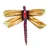 Wood magnet, 'Tiny Fluttering' - Golden and Pink Pinewood Dragonfly Magnet Carved in Mexico