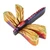 Wood magnet, 'Tiny Fluttering' - Golden and Pink Pinewood Dragonfly Magnet Carved in Mexico