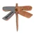 Wood magnet, 'Tiny Fluttering' - Golden and Pink Pinewood Dragonfly Magnet Carved in Mexico