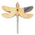 Wood magnet, 'Splendorous Fluttering' - Hand-Carved Pinewood Dragonfly Magnet in Golden and Green