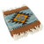 Wool coasters, 'Zapotec Glory' (set of 4) - Artisan-Made Turquoise and Copper 4-Piece Wool Coaster Set