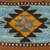 Wool coasters, 'Zapotec Glory' (set of 4) - Artisan-Made Turquoise and Copper 4-Piece Wool Coaster Set