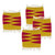 Wool coasters, 'Magenta Peaks' (set of 4) - Handwoven Zapotec 4-Piece Honey and Magenta Wool Coaster Set